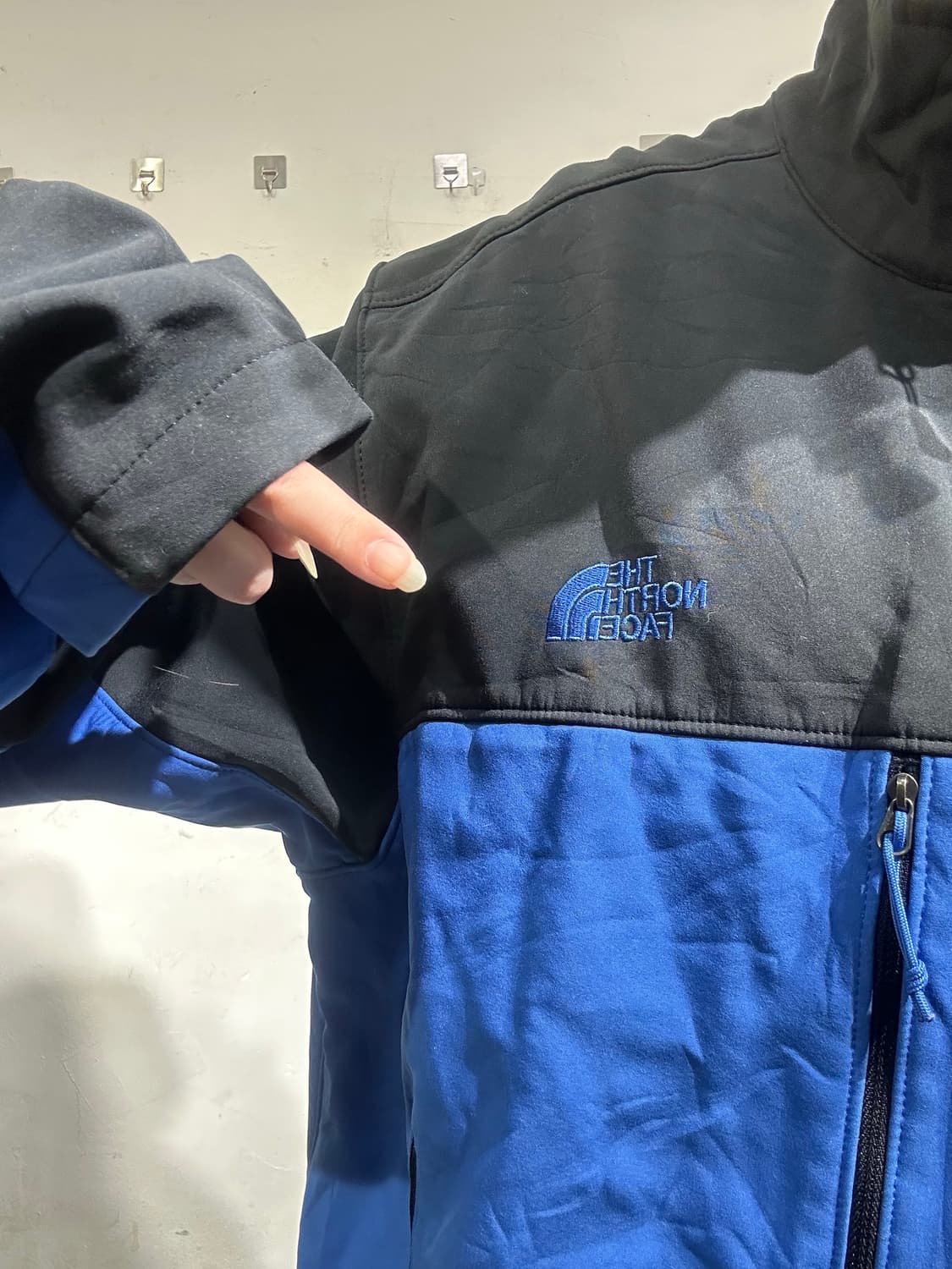 노스페이스 블랙 블루 오버핏 바람막이 자켓 XXL 상품이미지4