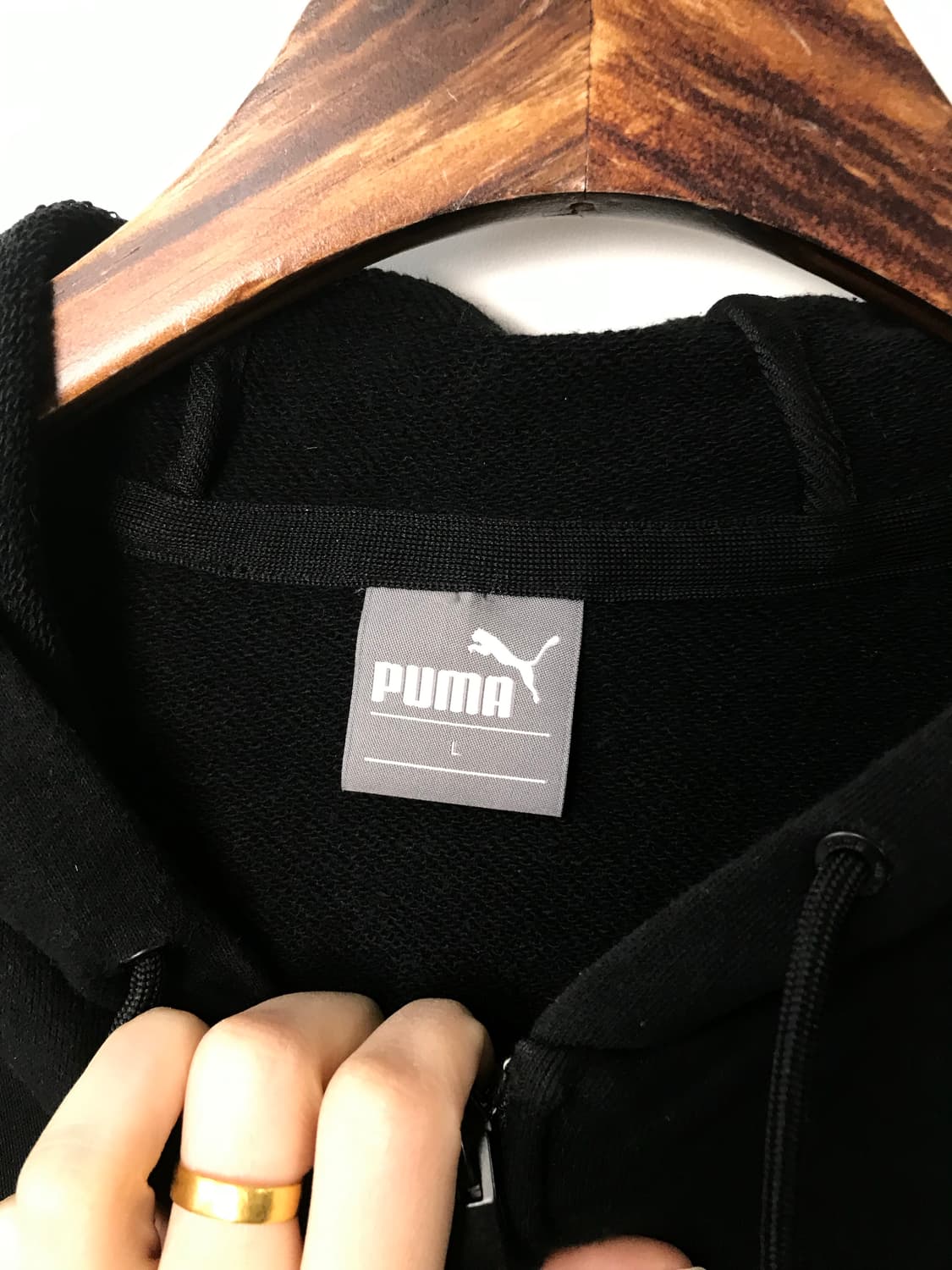 푸마 자수로고 블랙 후드집업 상품이미지5