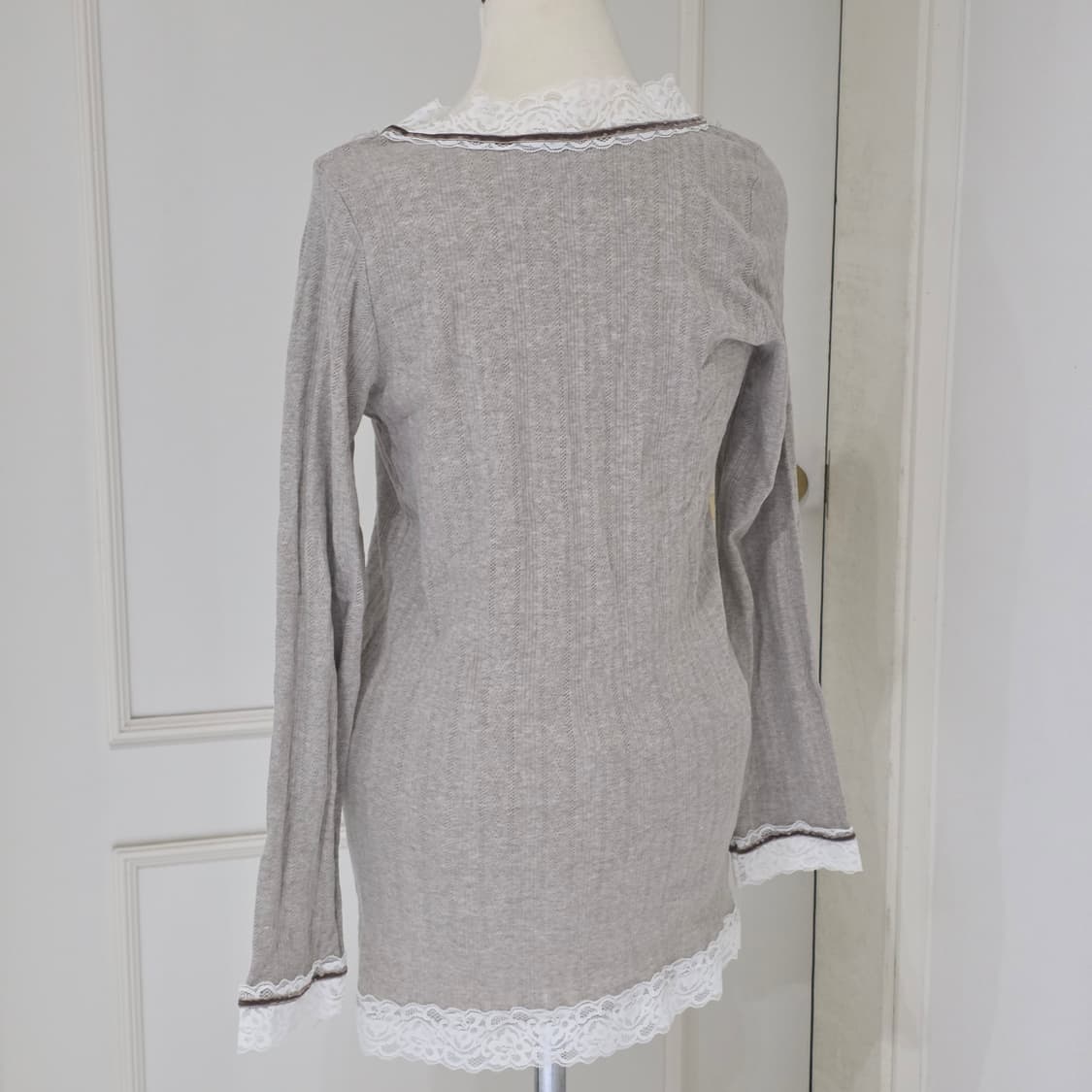 일본빈티지)히메라떼갸루st 브라운 레이스 로맨틱 로리타 니트롱가디건 상품이미지3