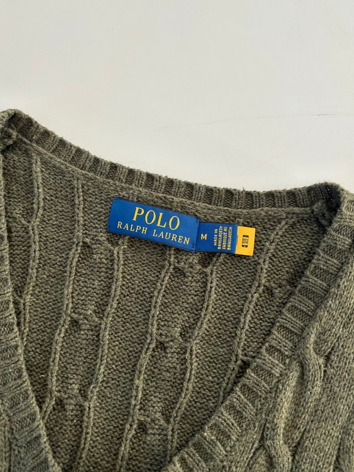 Polo 폴로 랄프로렌 신형 큐알 카키 케이블 니트 슬리브리스 상품이미지5