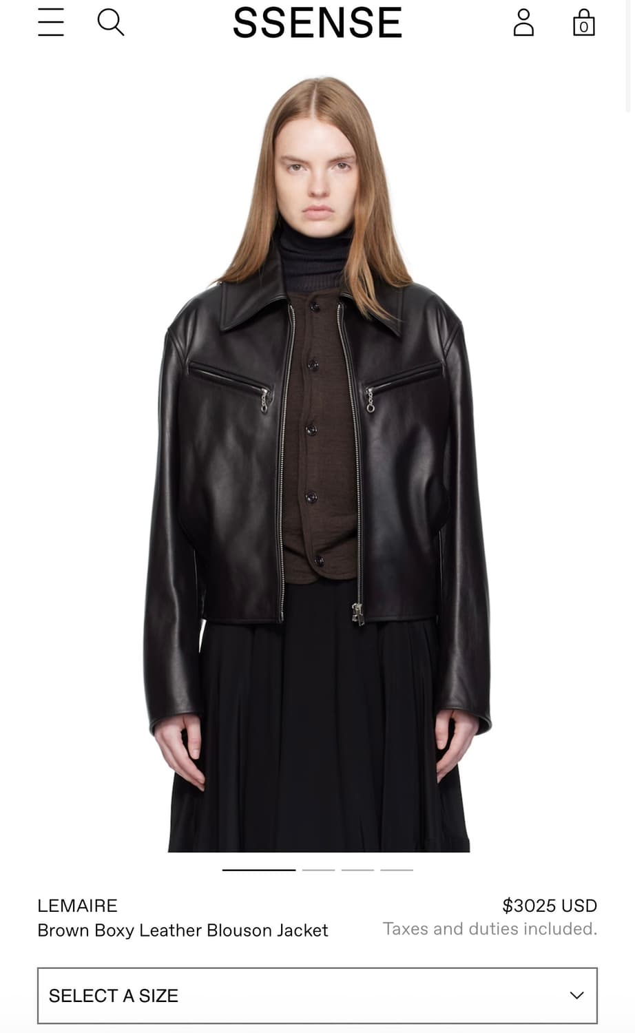 (M) 르메르 모카 레더 블루종 상품이미지4