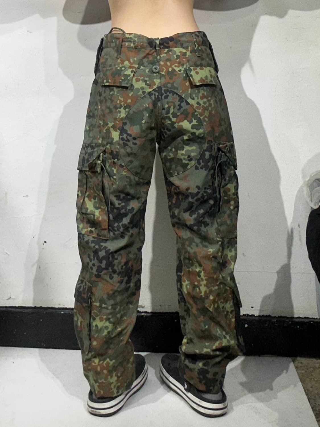 빈티지 카키 미군 카모 군복 밀리터리 와이드 카고 팬츠  상품이미지3