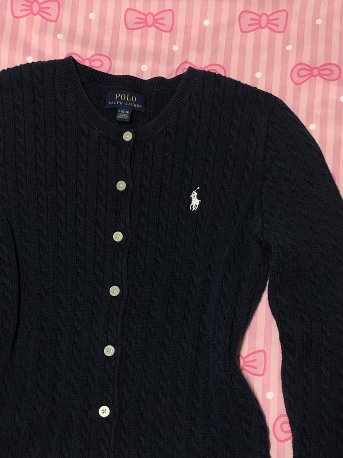 폴로 네이비 꽈베기 가디건  상품이미지2