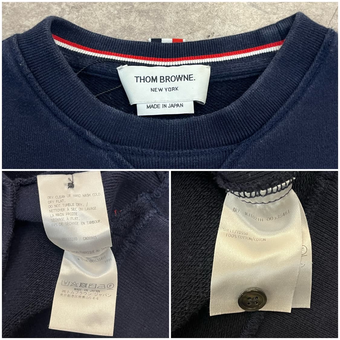 톰브라운 루프백 4-바 맨투맨 네이비 2 #csz3935 상품이미지3