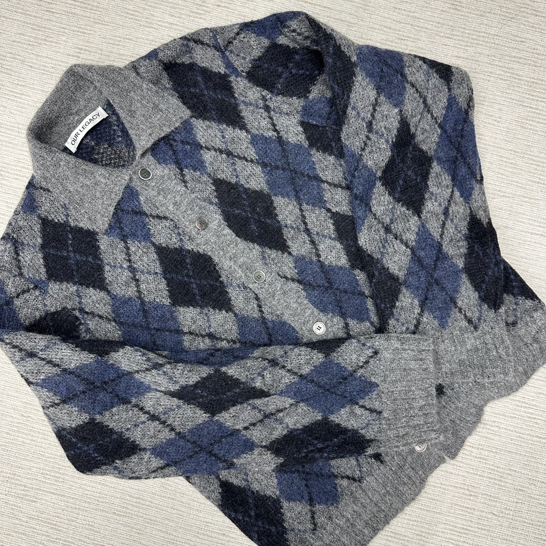 아워레가시 이브닝 폴로 아가일 가디건 상품이미지2