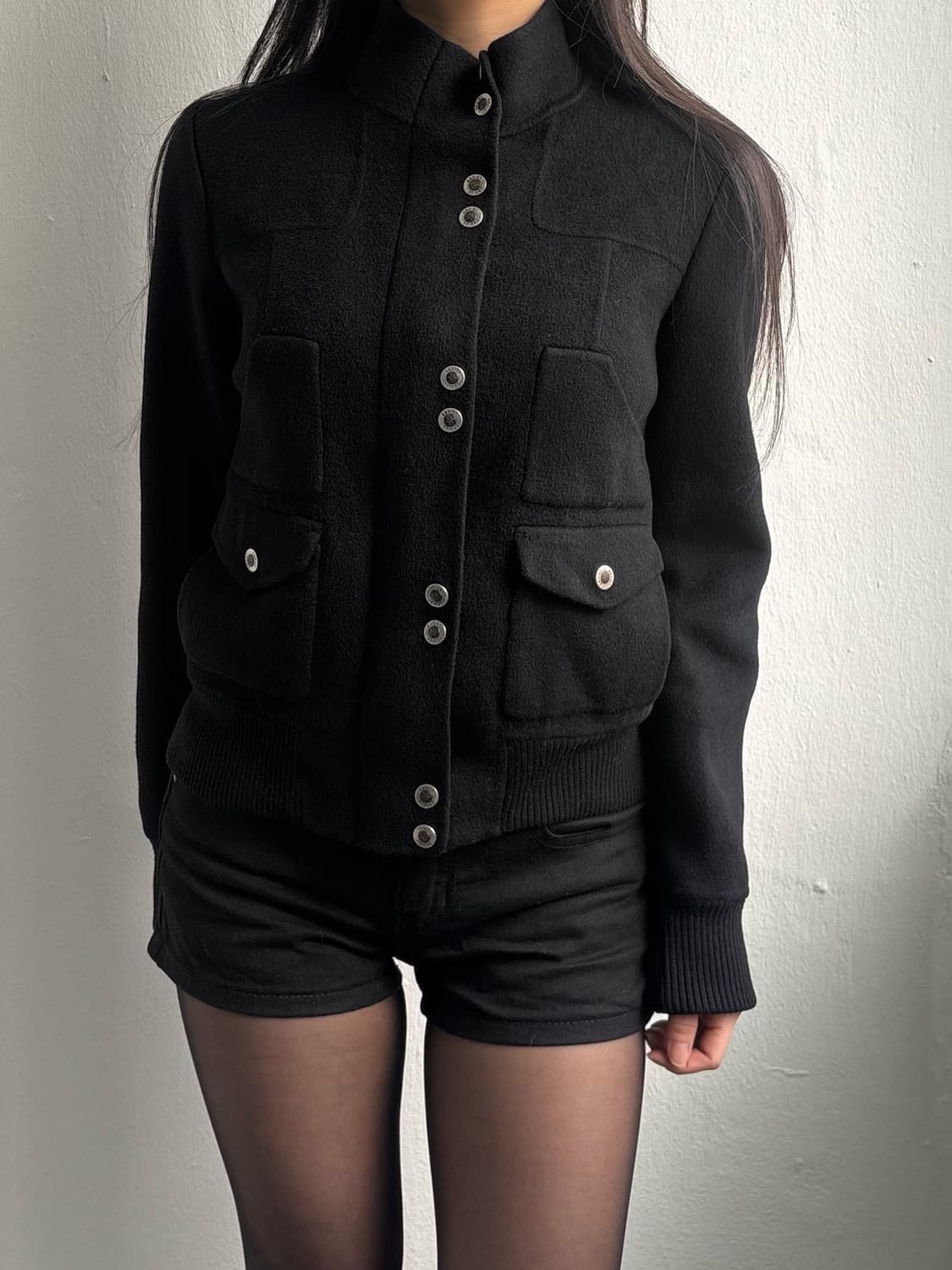 Egoist Glam Wool Black Button Jacket 상품이미지1