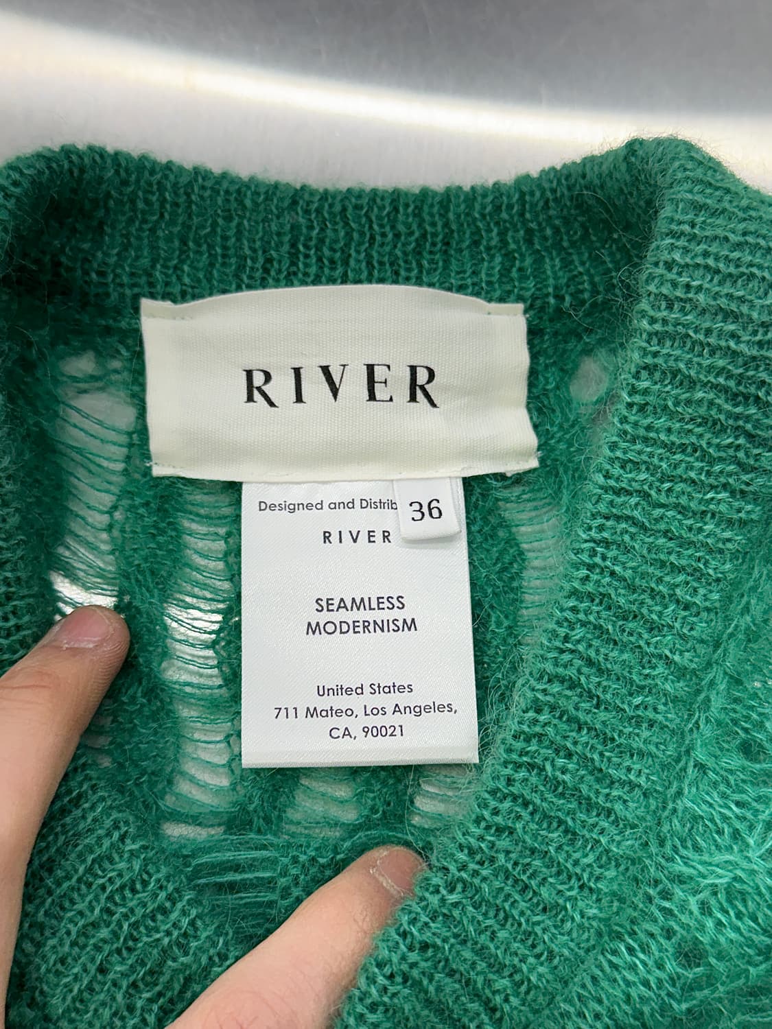 리버 그린 로드리 네트 시스루 니트 스웨터 상품이미지7