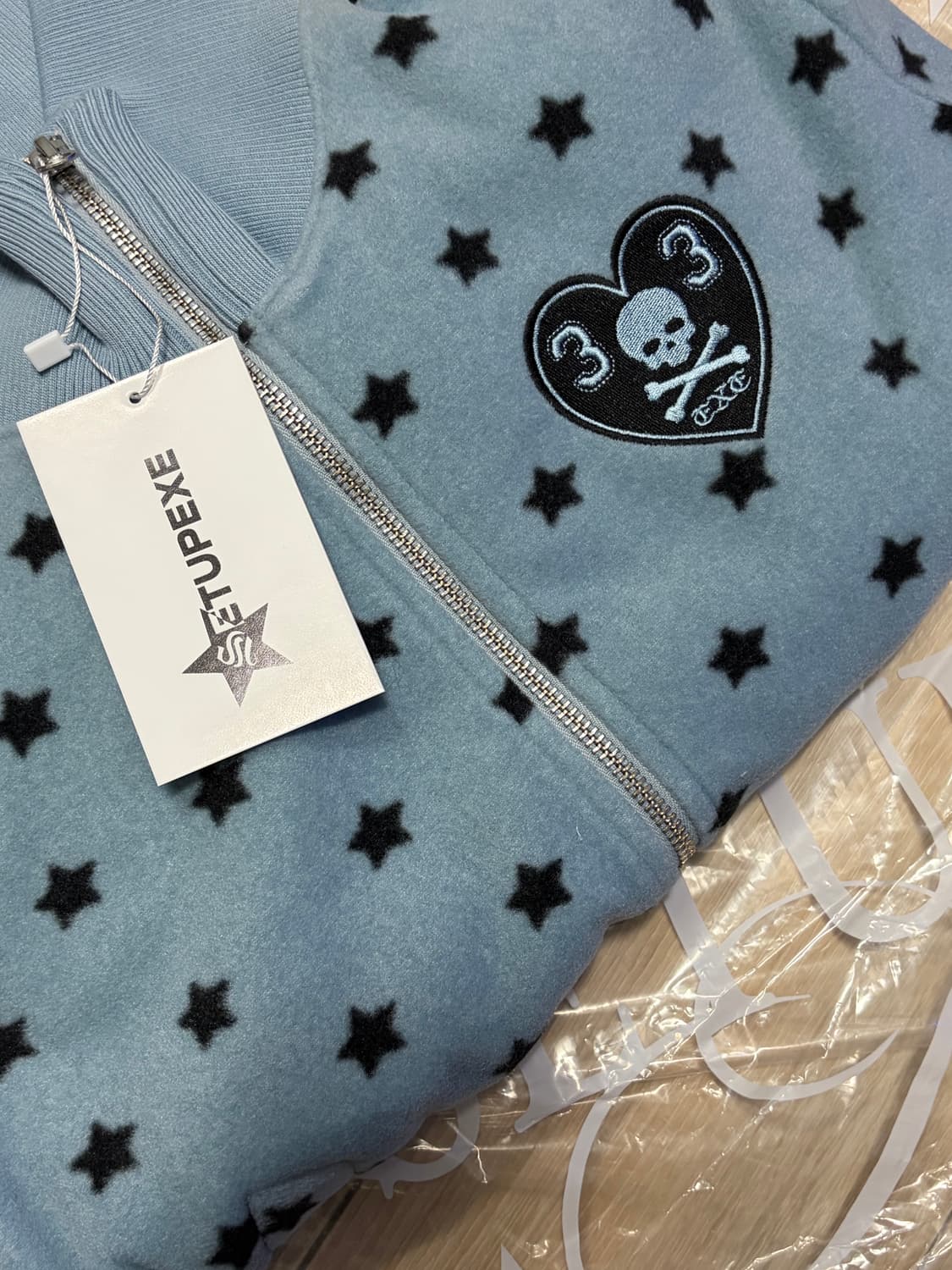 택포 🩵하늘색) 셋업이엑스이 져지자켓  키치 카리나착용한 상품이미지1