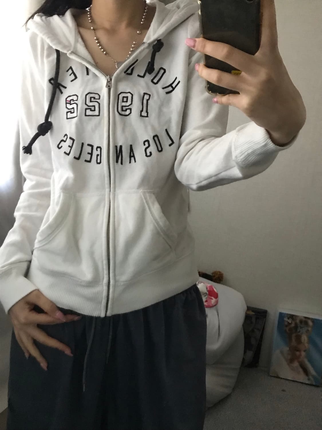 홀리스터 화이트 후드집업 상품이미지5