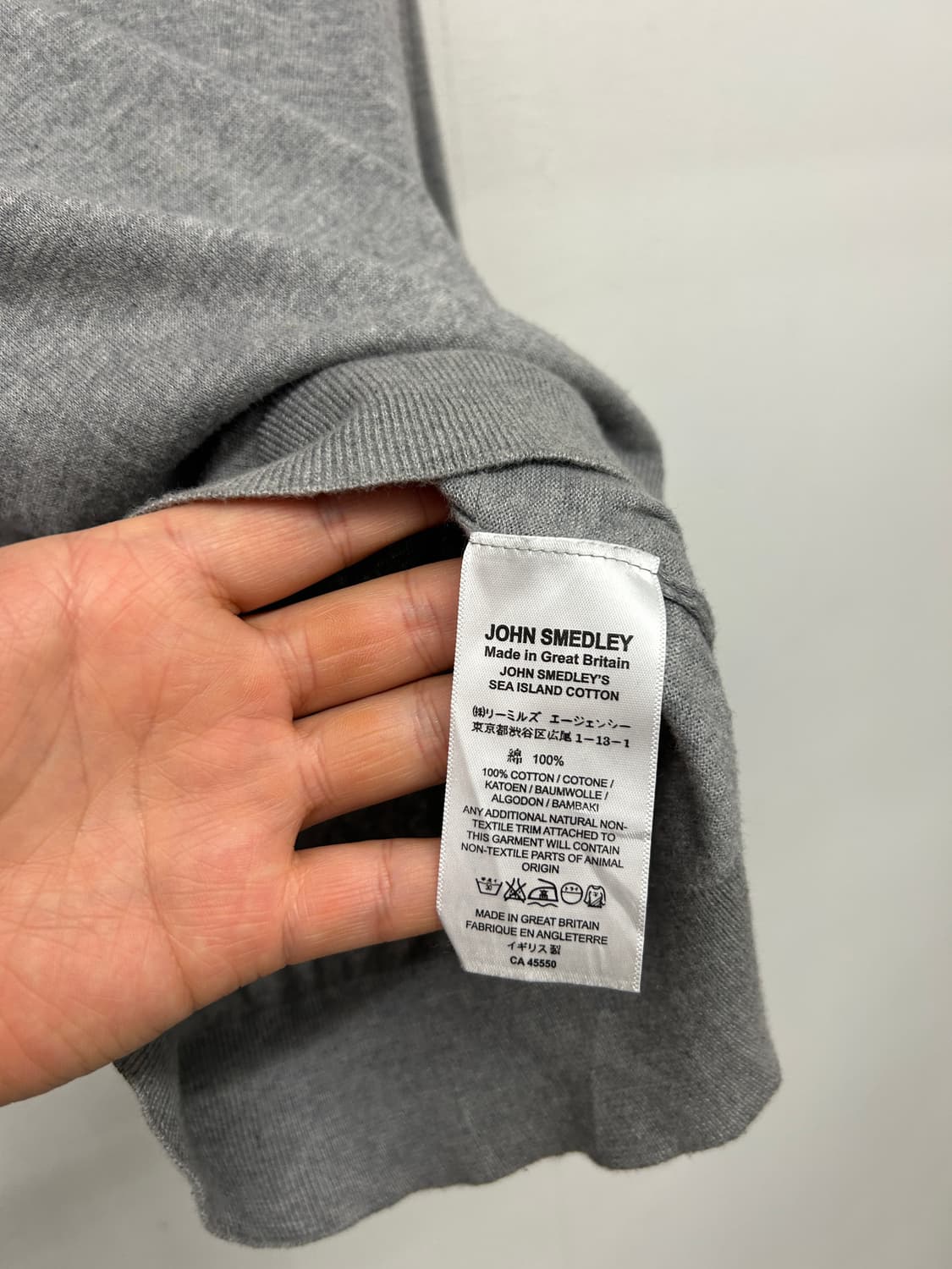존 스메들리 V넥 코튼 니트 그레이 상품이미지3