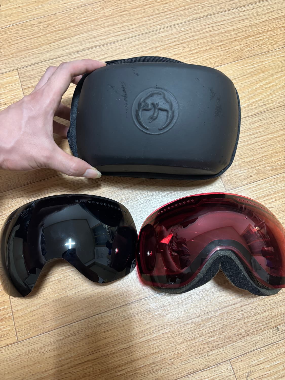드래곤 스키 고글 레드/블랙 렌즈 케이스 포함 상품이미지5