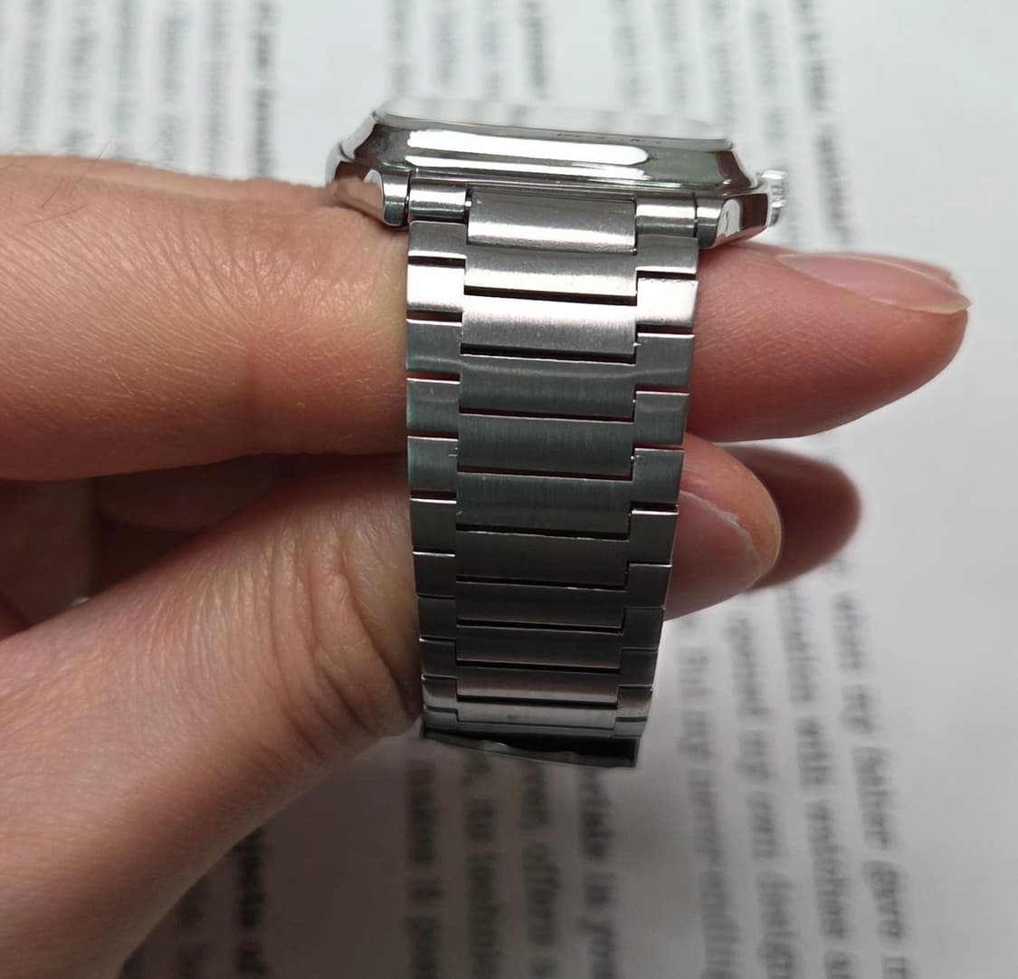 빈티지 부로바 테레비 사각탱크형 오리지널 실버판 오토 브레이슬릿 ver. 상품이미지6