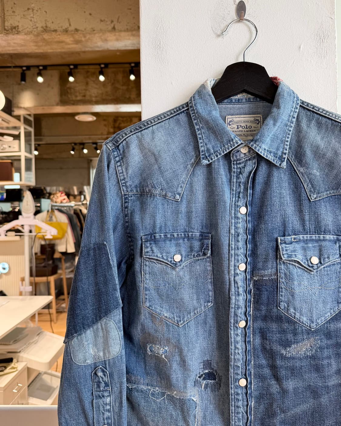 폴로 랄프로렌 데님 패치워크 웨스턴 셔츠  상품이미지3