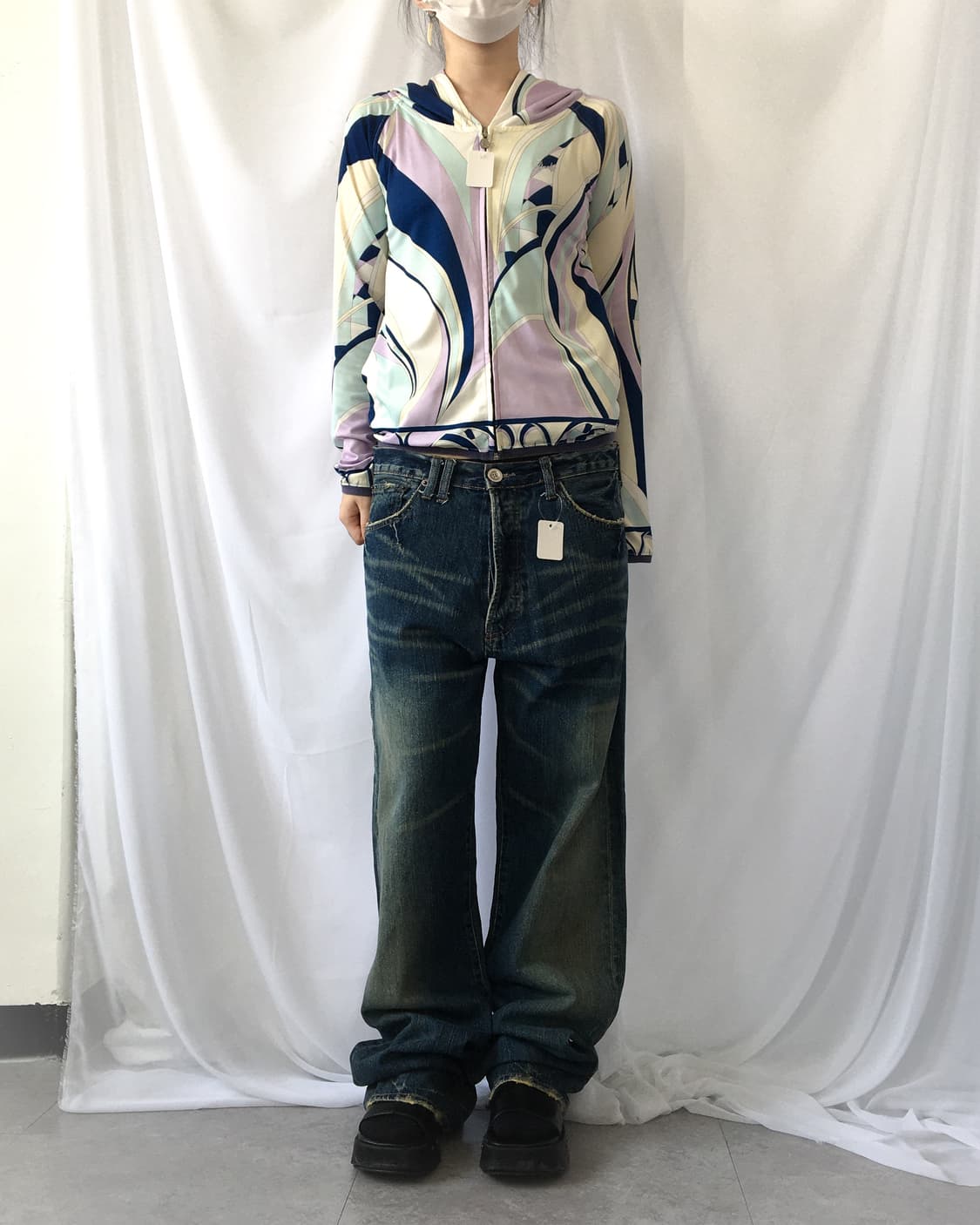 Pattern hood zip up 상품이미지3