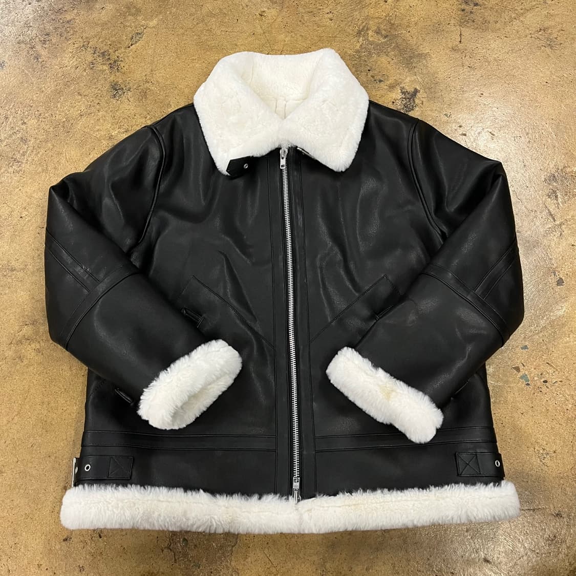 [정품/XXL] 도프제이슨 블랙 무스탕 자켓 양털 카라 b15 상품이미지2