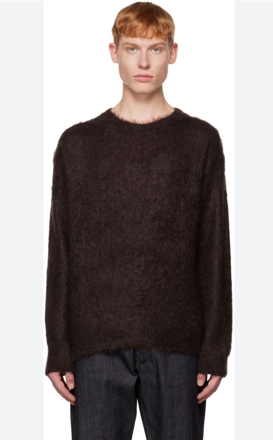 Auralee 브러쉬드 슈퍼 키즈 모헤어 니트 다크 브라운  상품이미지10
