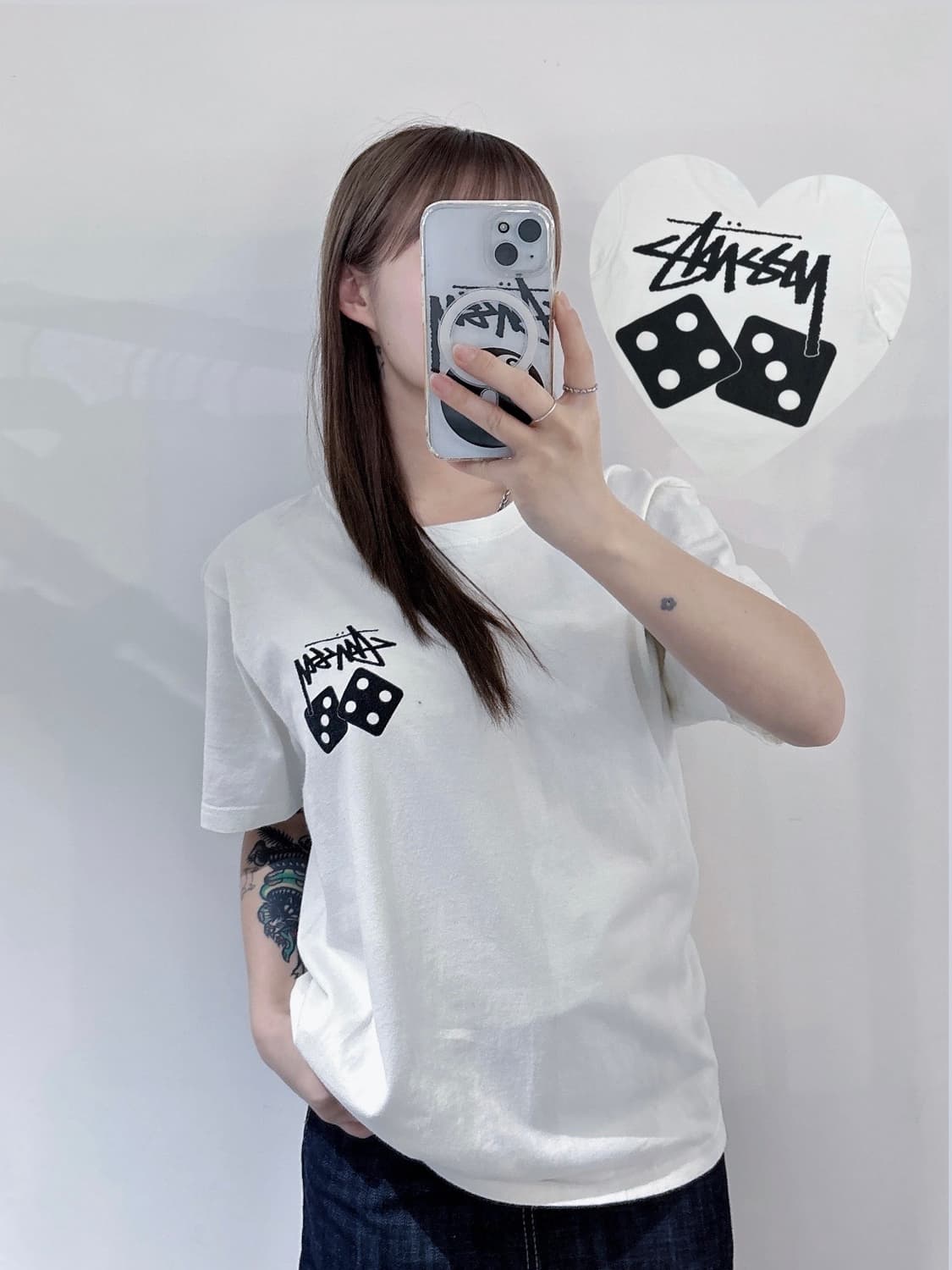 스투시 다이스 화이트 반팔 상품이미지1