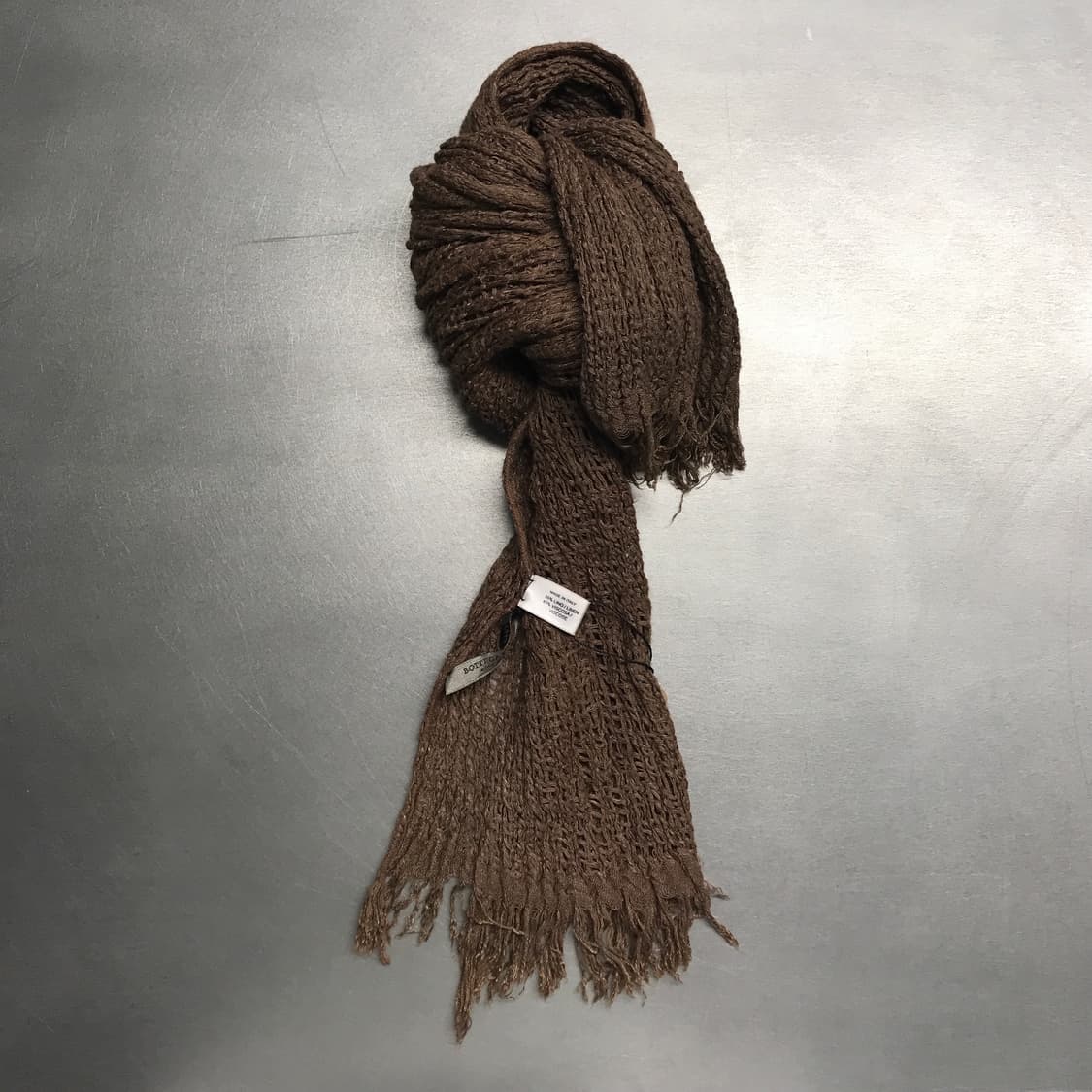 보테가베네타 린넨 혼방 머플러 브라운 상품이미지1