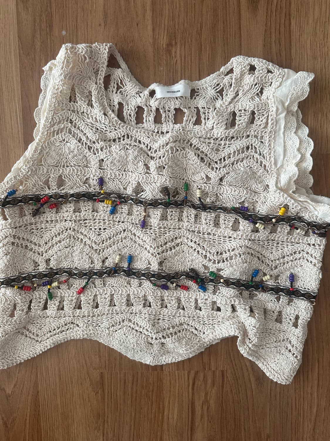 인디브랜드 뜨개질 crochet 조끼 인디언 장식 상품이미지1