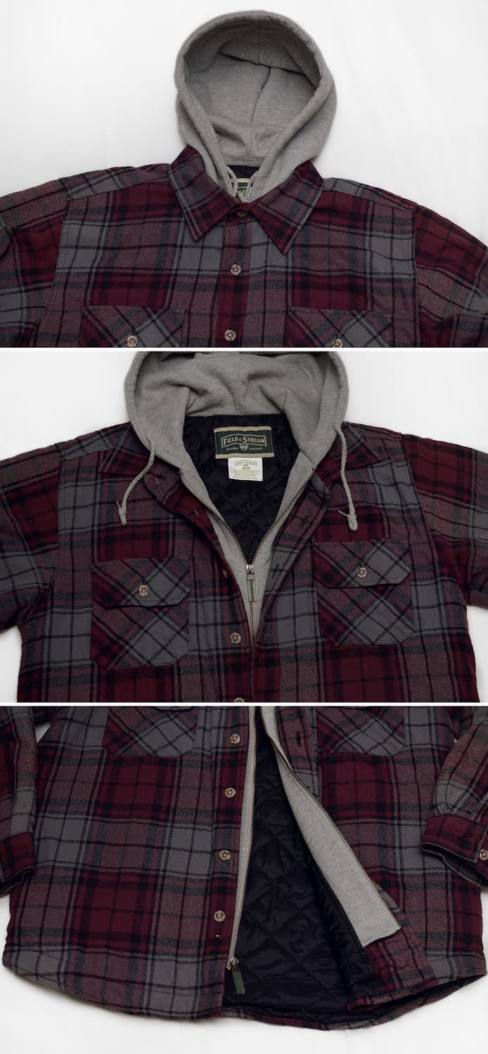 필드 앤 스트림 집업 후드 플란넬 체크 셔츠 패딩 자켓 (105+) 상품이미지4