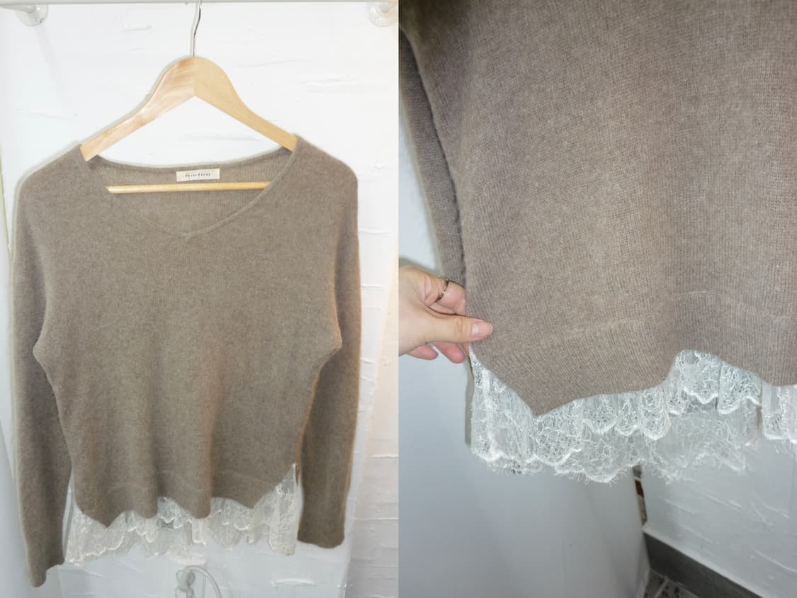 cream lace soft knit 상품이미지4