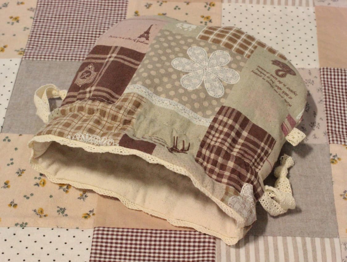 핸드메이드 패치워크 무늬 레이스 스트링 파우치 상품이미지7