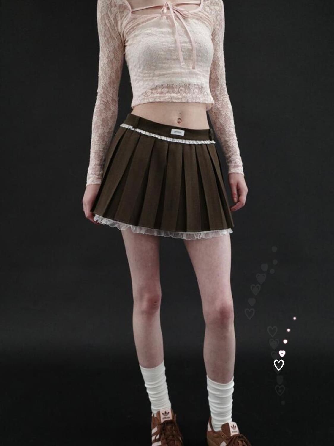 드라이로즈 피아노 스커트 브라운 M 판매 상품이미지4