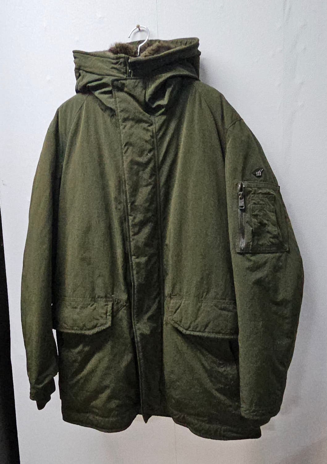 헤리코튼  카키색 후드 야상 패딩 점퍼 95 상품이미지2
