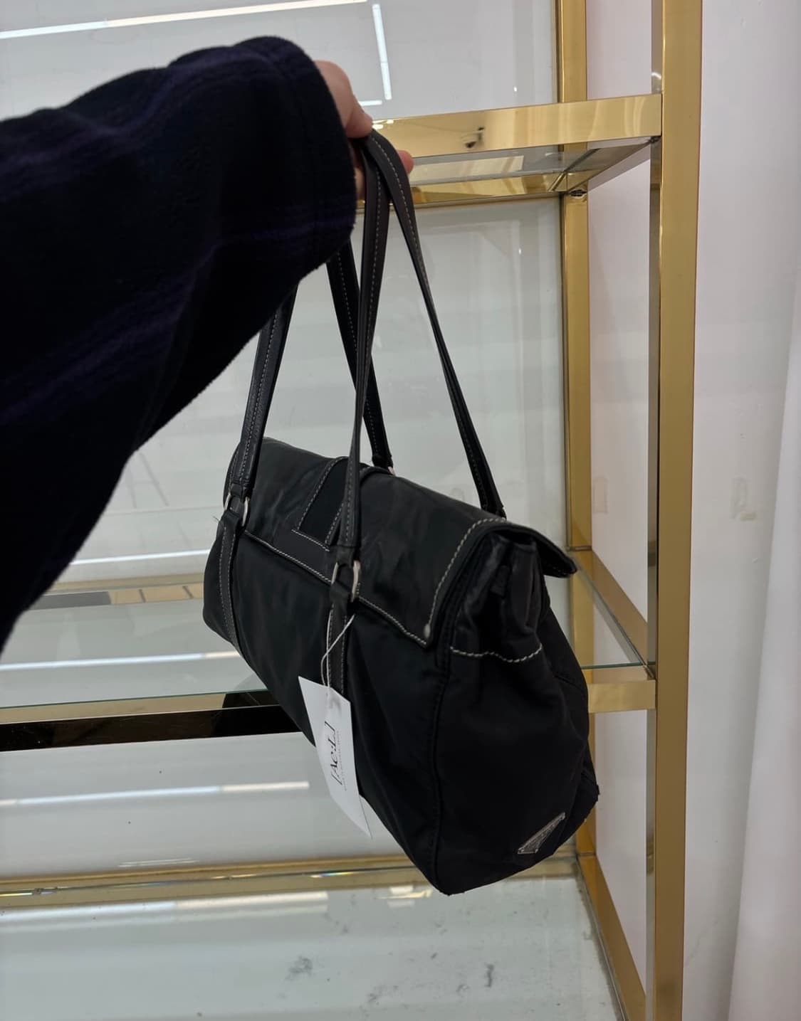 프라다 버클 스티치 테수토 포코노 레더 상품이미지2