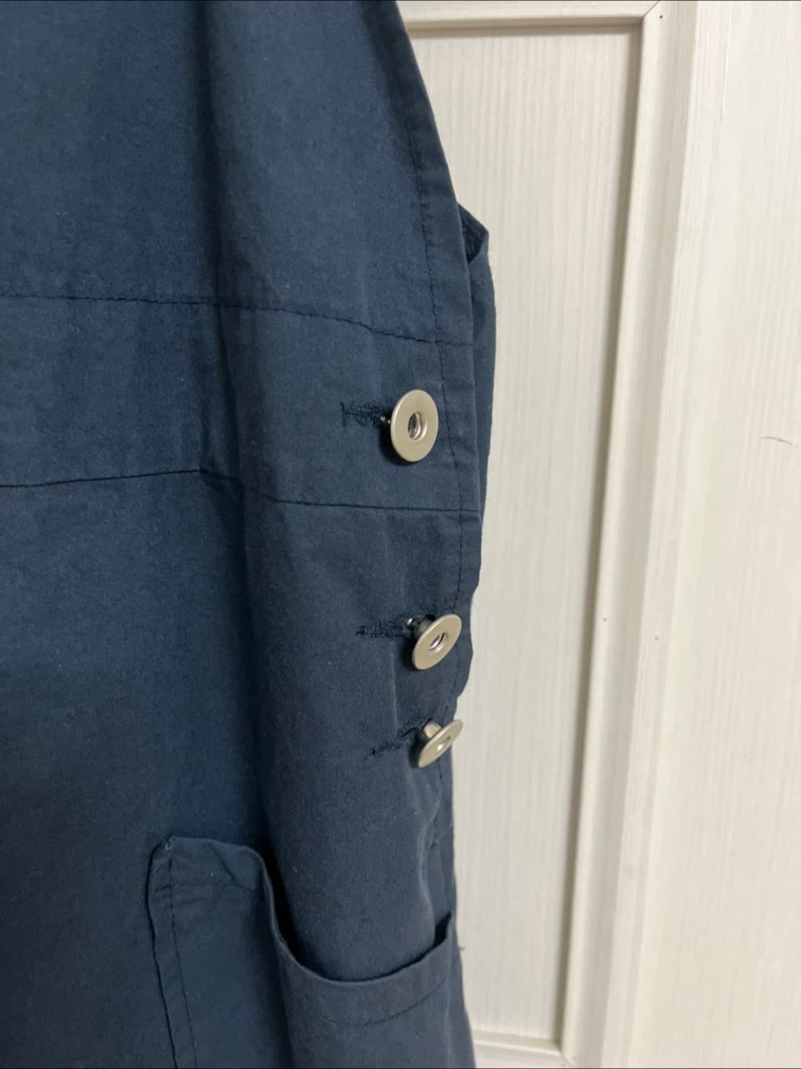 네이비 멜빵 롱 코튼 면 원피스 상품이미지5