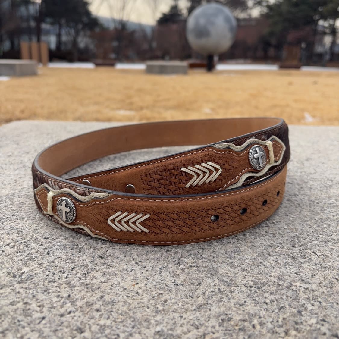 노코나 Nocona 헤어온 레더 웨스턴 벨트  상품이미지1