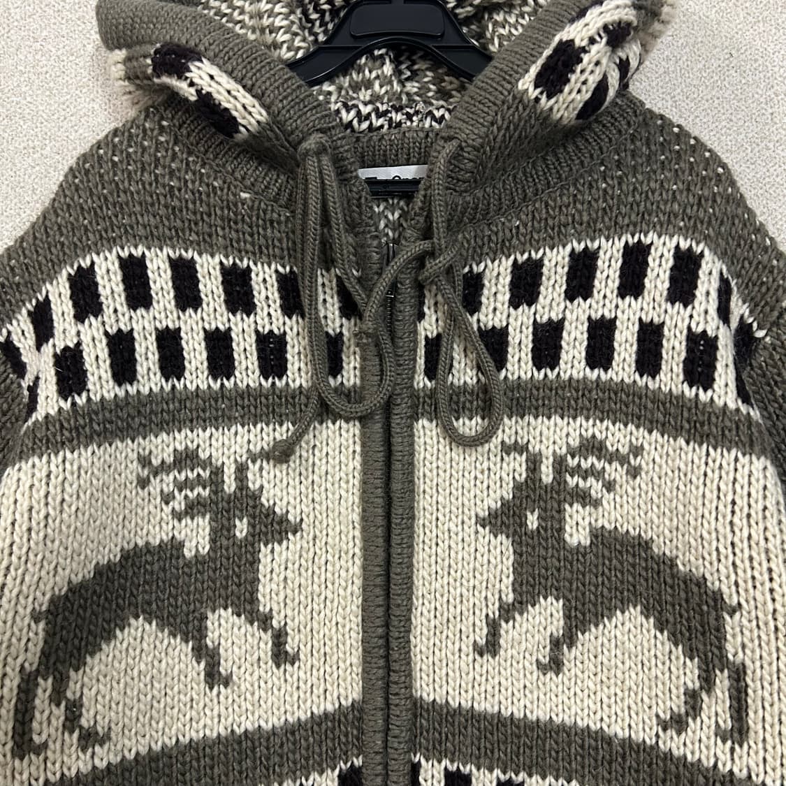 (F) 더오픈프로덕트 자카드 코위찬 니트집업  상품이미지3