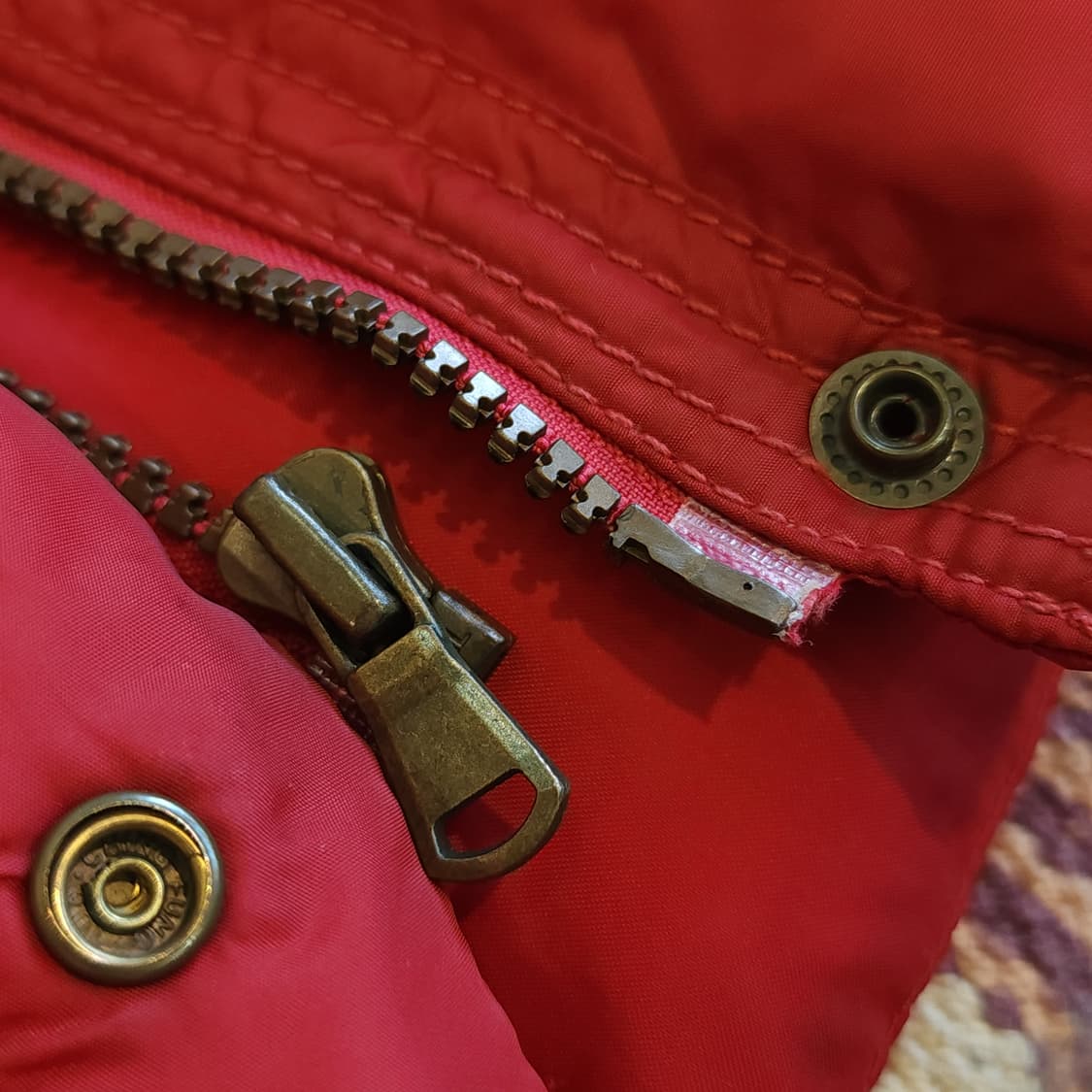 폴로 패딩 조끼 데님앤서플라이 패딩 베스트 더플 버튼 레드 xs 상품이미지10