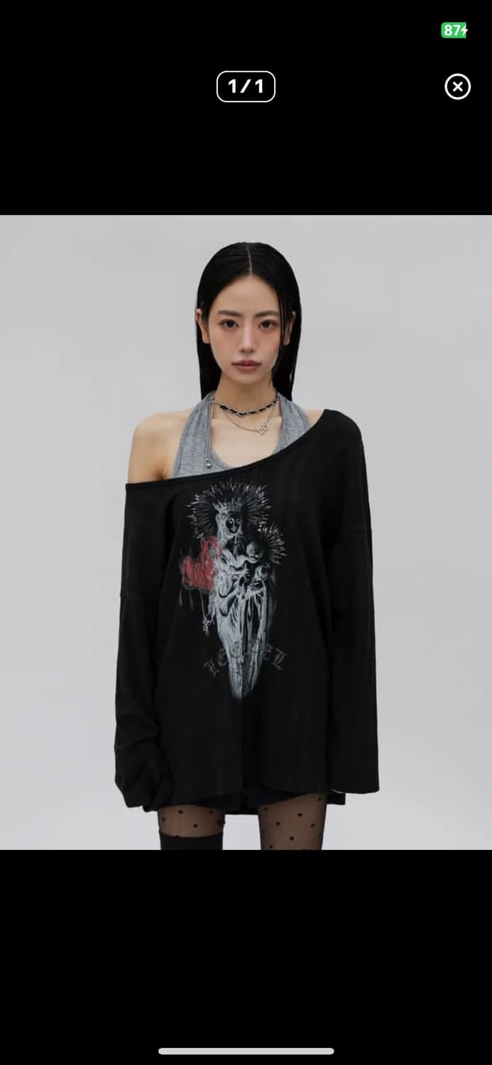 yeel leey 빈티지 레이어드 오프숄더 엘이이와이 상품이미지1