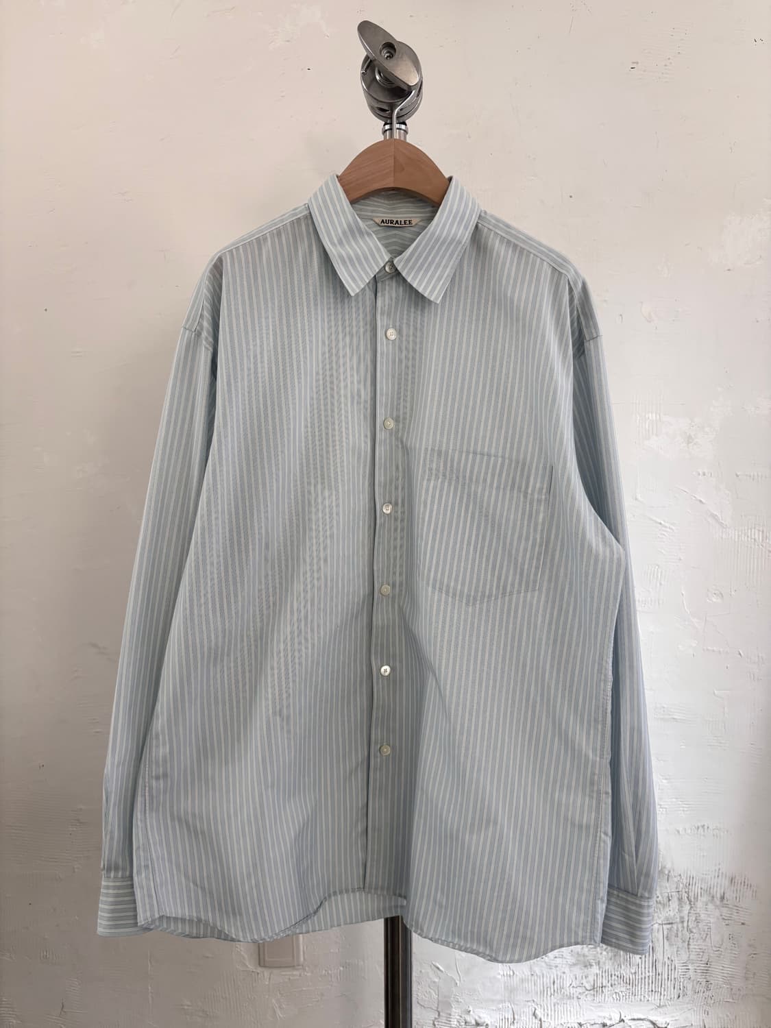 Auralee 오라리 스트라이프 오버 셔츠 상품이미지1