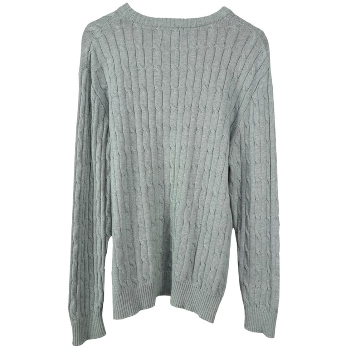 [후아유] 곰돌이 자수 꽈배기 니트 그레이 M19921 상품이미지3