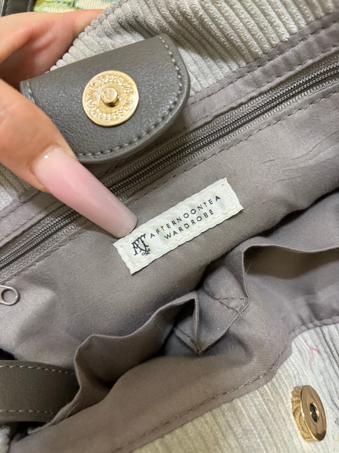 Afternoontea wardrobe 그레이 레이스 숄더백 상품이미지6