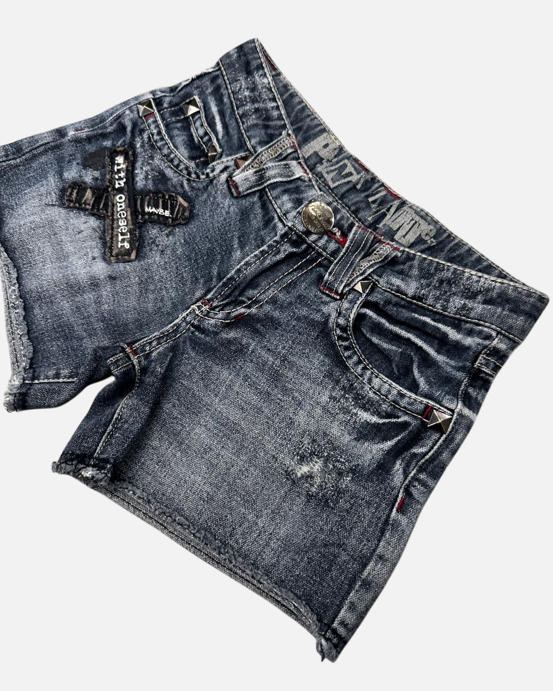 punk stud patch denim shorts 상품이미지3