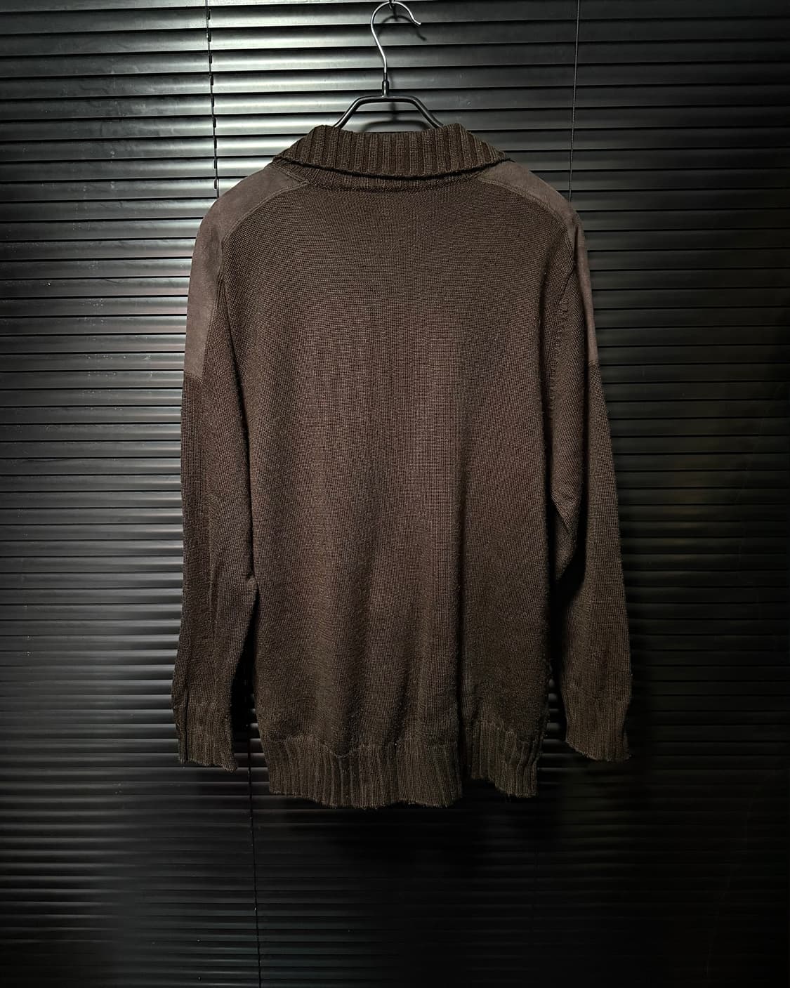 아르마니 익스체인지 밀리터리 브라운 갈색 울 니트 집업 스웨터 스웨이드  상품이미지4