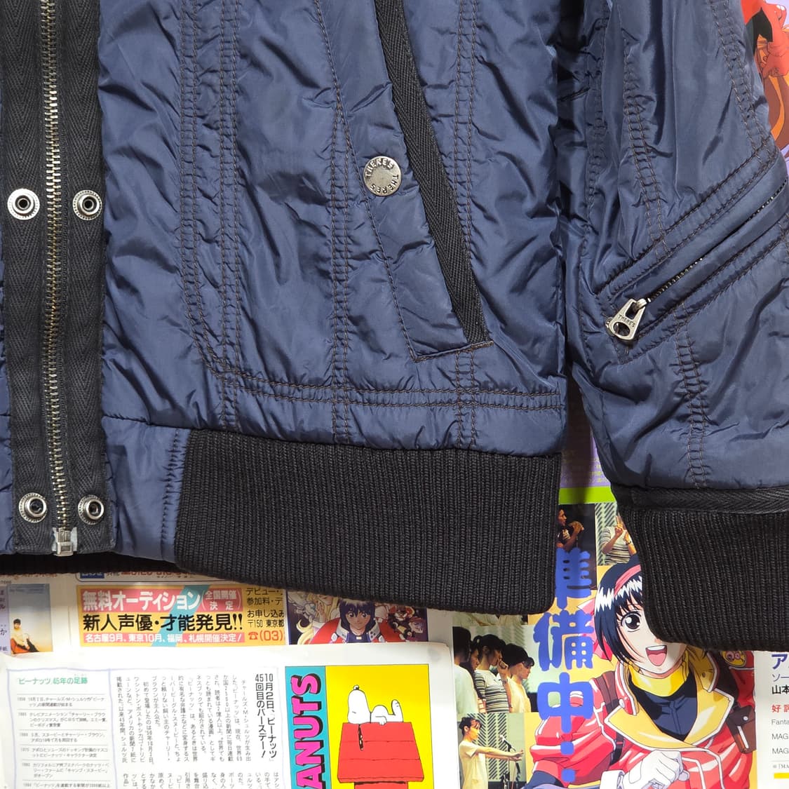 빈티지 네이비 펑크 경량 패딩 점퍼 상품이미지5