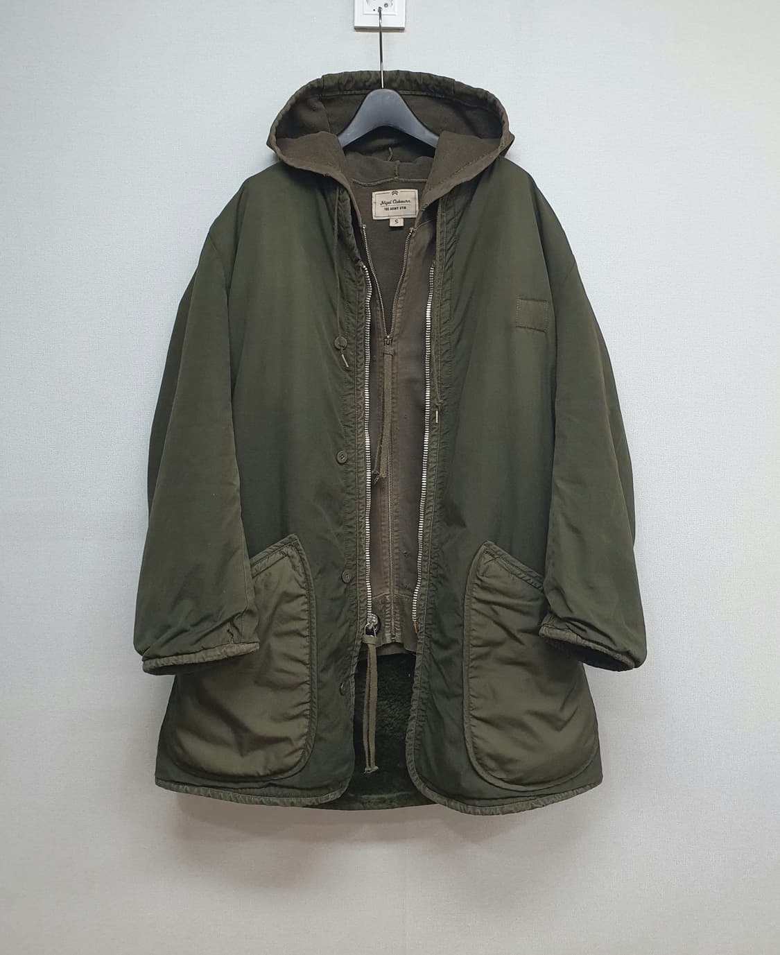 빈티지 스웨덴군 퍼 라이너 + m-65 피쉬테일 파카 커스텀 자켓. 상품이미지2