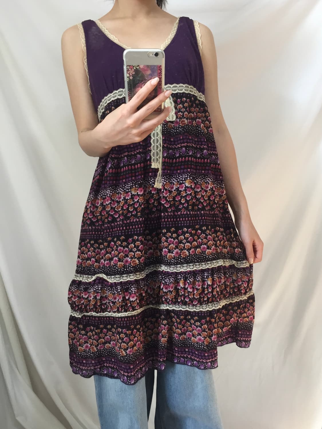 레이스 꽃무늬 레이어드 원피스 상품이미지7