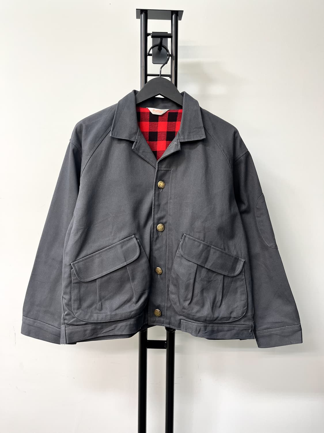 Palten 90's 체크 라인 워크 자켓 상품이미지1