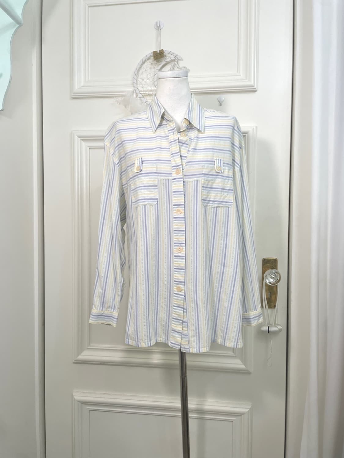 white pastel glitter line loose cotton s 상품이미지1