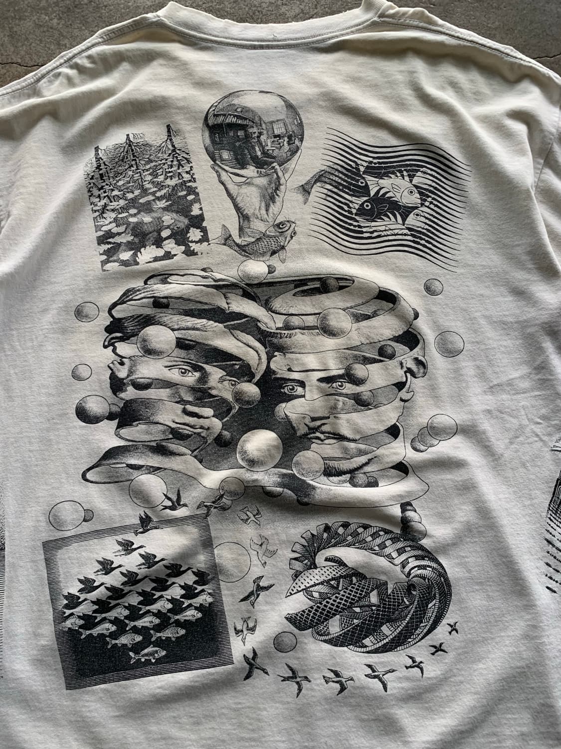 1991 M.C. Escher 아트웍 프린팅 티셔츠 상품이미지8