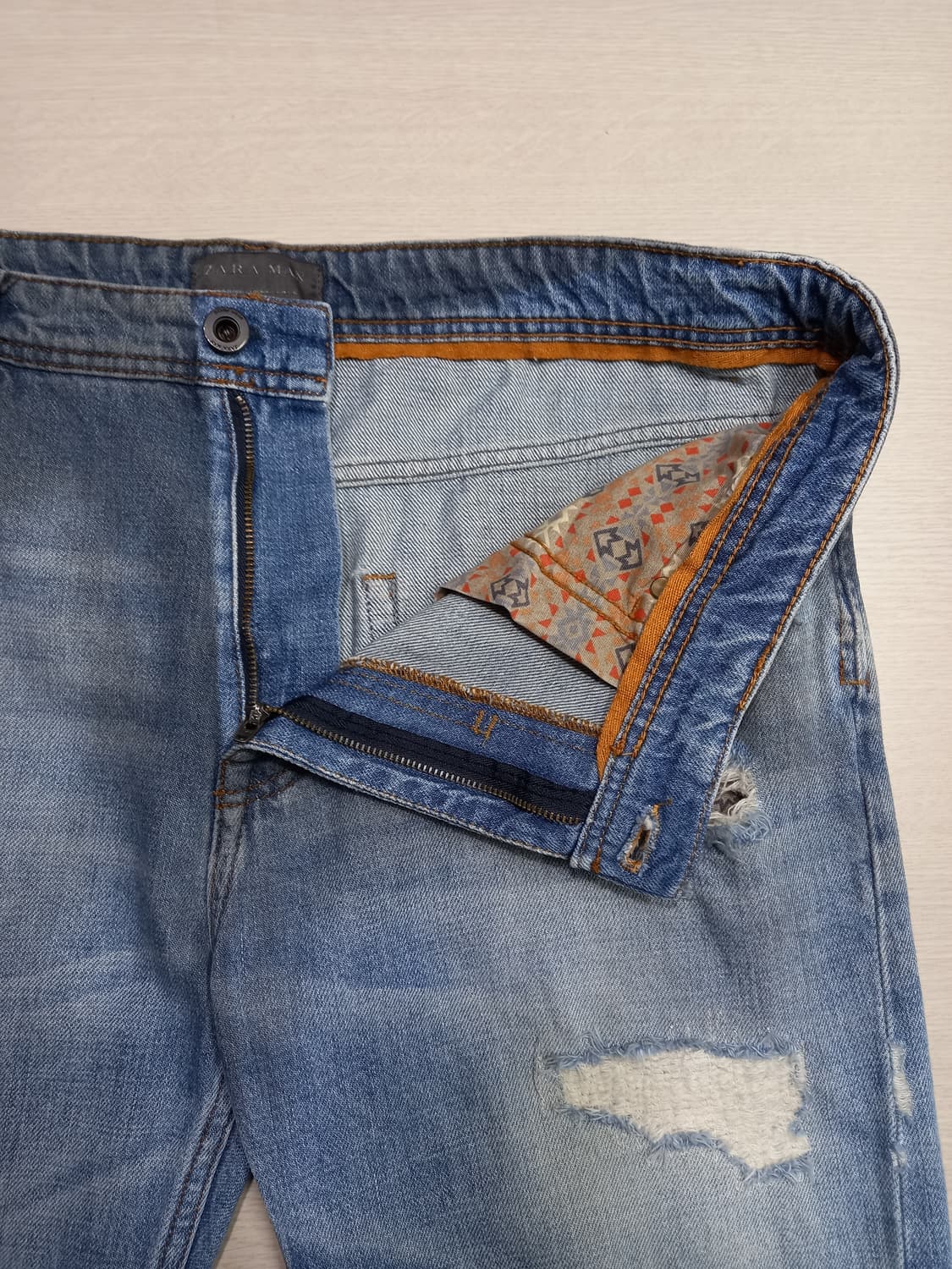 36 ZARAMAN 데미지워싱 상하스판 슬림일자진 36-431 상품이미지7