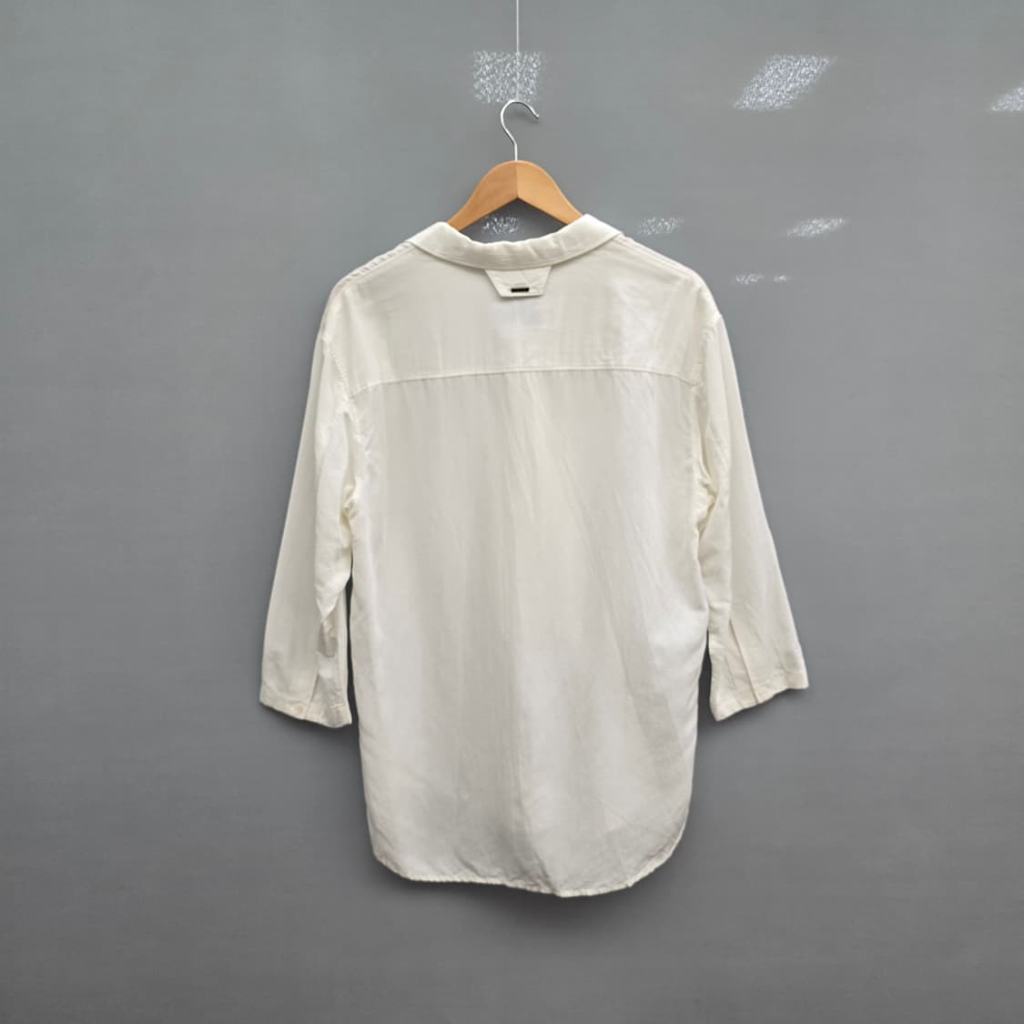 솔리드 옴므 7부 소매 셔츠 화이트 상품이미지5