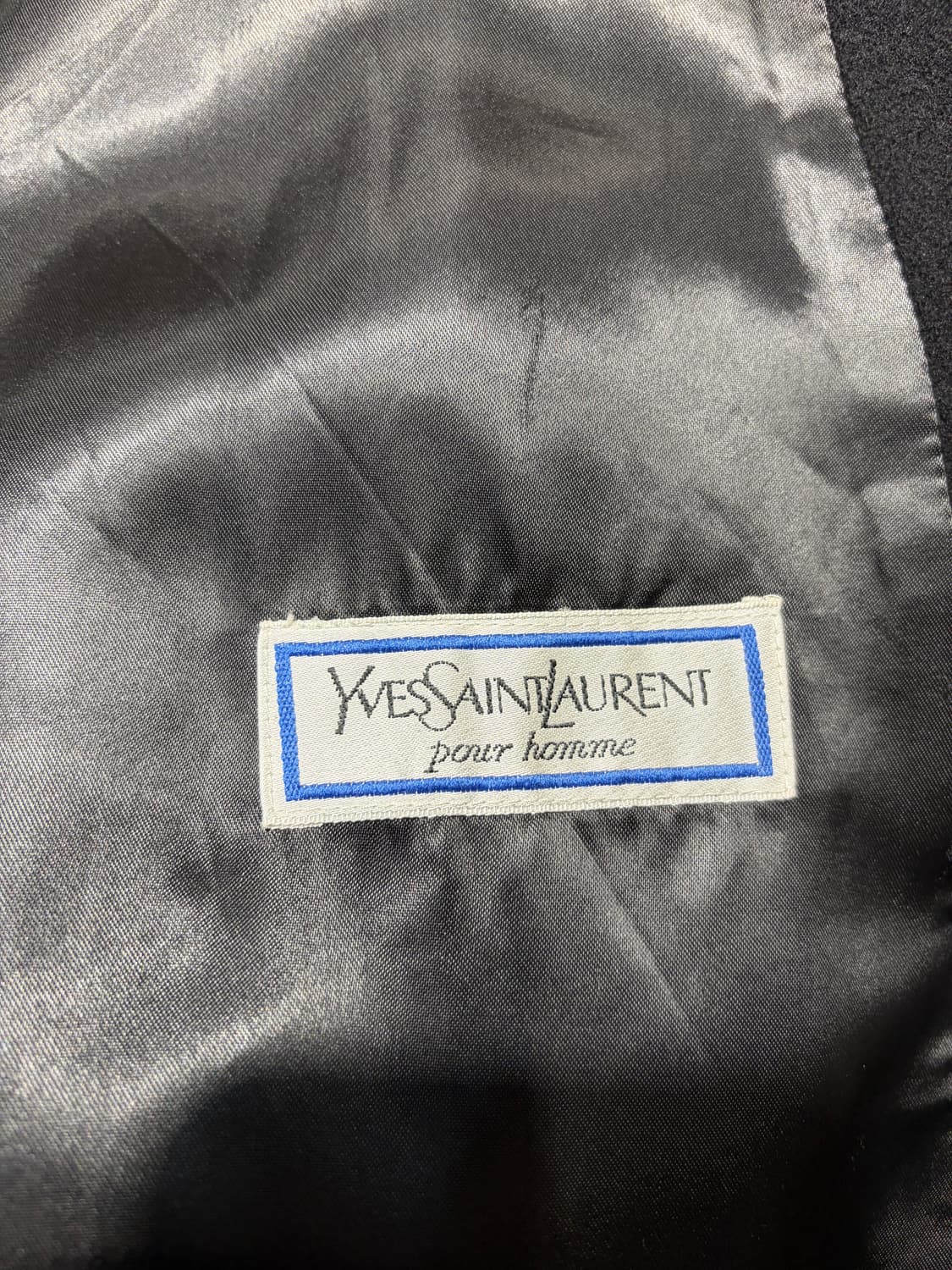 90's 입생로랑 캐시미어 더블 브레스티드 롱코트 상품이미지4