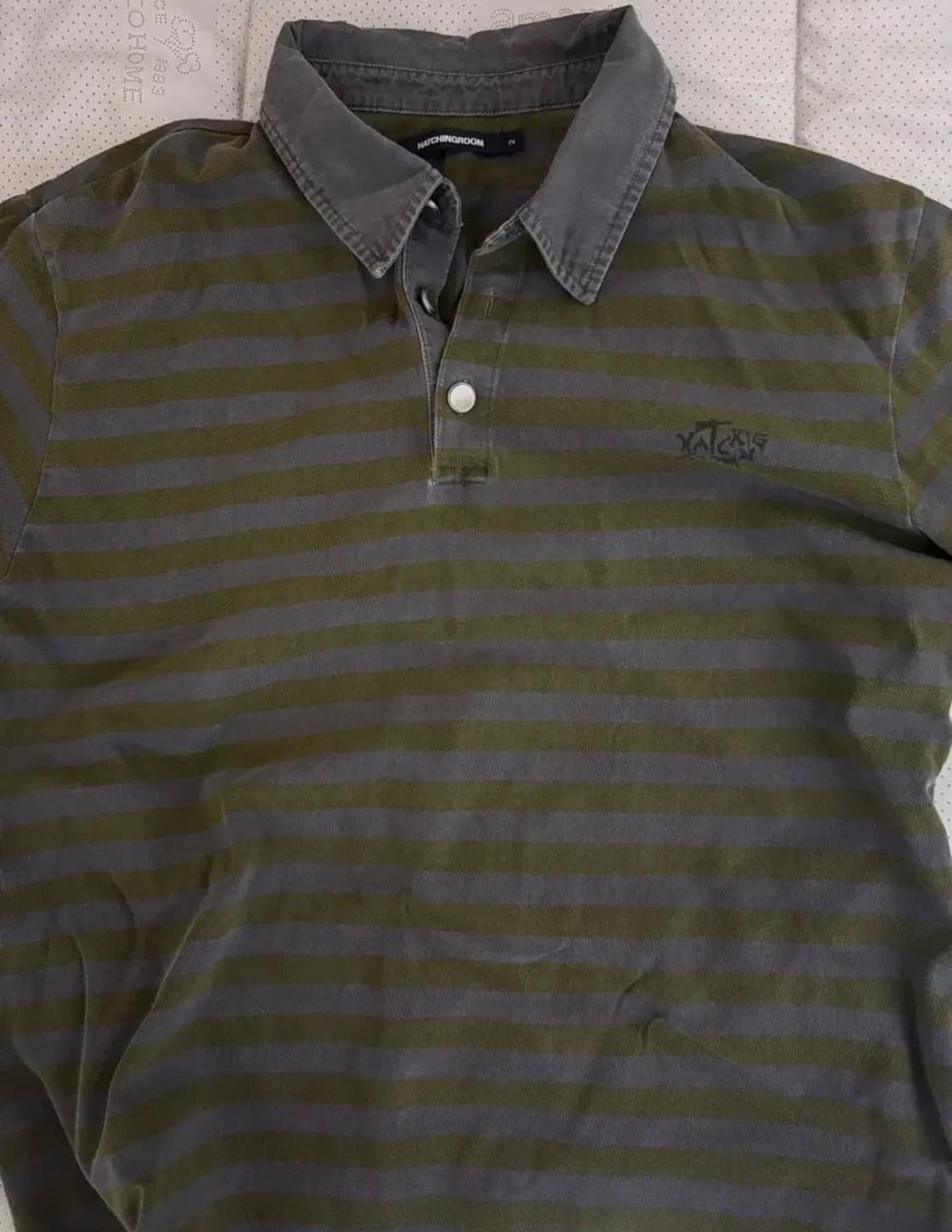 해칭룸 빈티지 스트라이프 폴로 티셔츠 다이드 옐로우 2 사이즈 상품이미지1