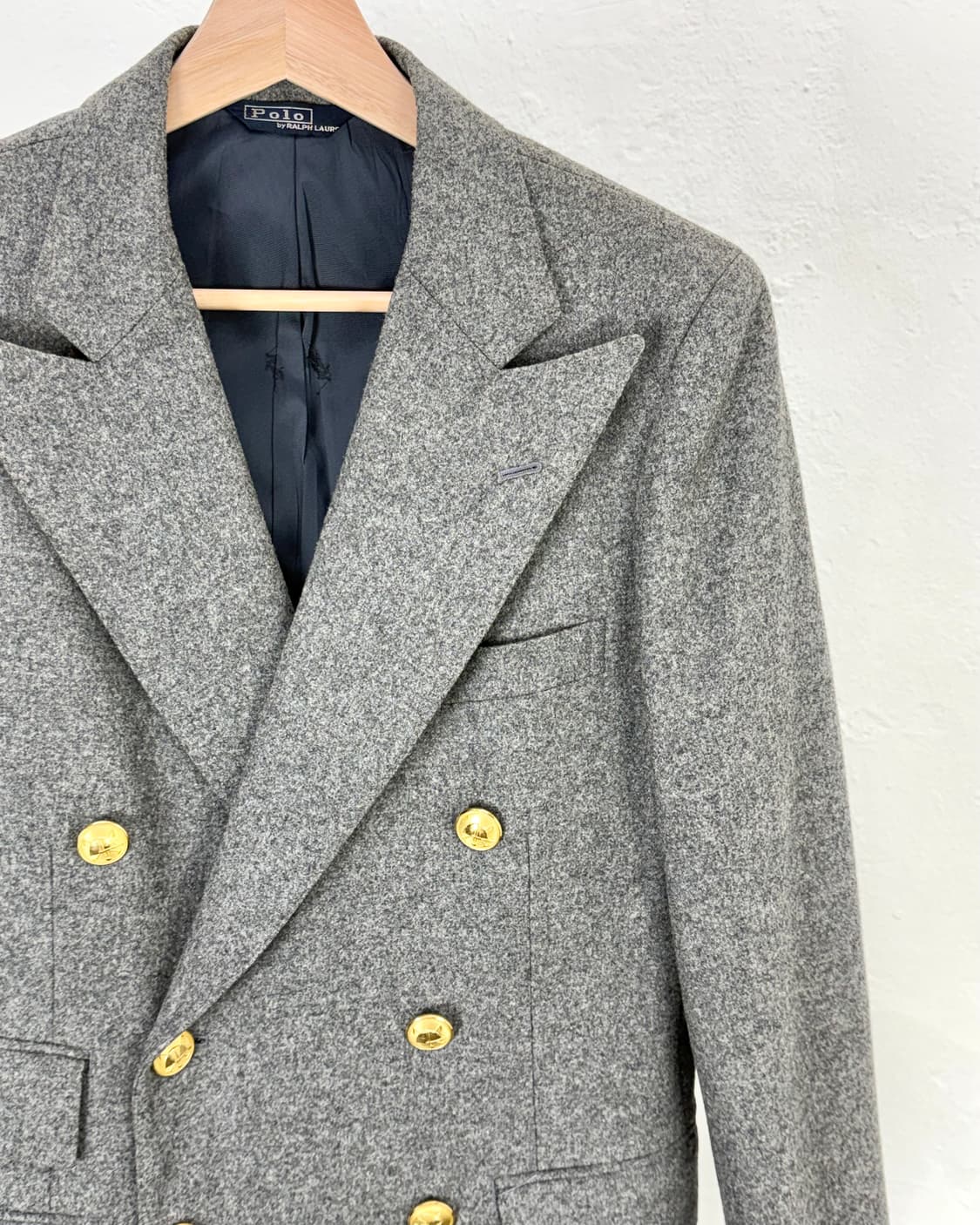 폴로 랄프로렌 모스 그레이 울 금장 더블 브레스티드 블레이저 자켓 상품이미지3